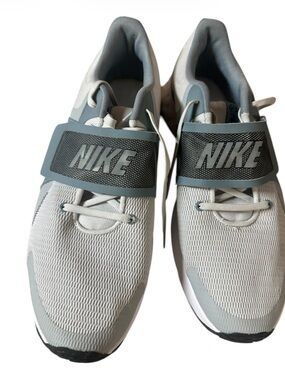 Nike Gray and White Slip-On Athletic Sneakers with Strap